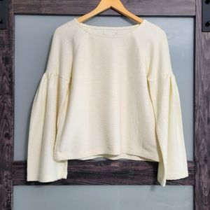 Madewell pleate sleeve lagenlook pullover sweater